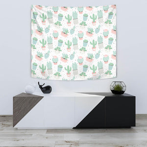 Pastel Colorcactus Pattern Copy Wall Tapestry