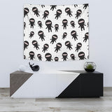 Ninja Pattern Plaid Background Wall Tapestry