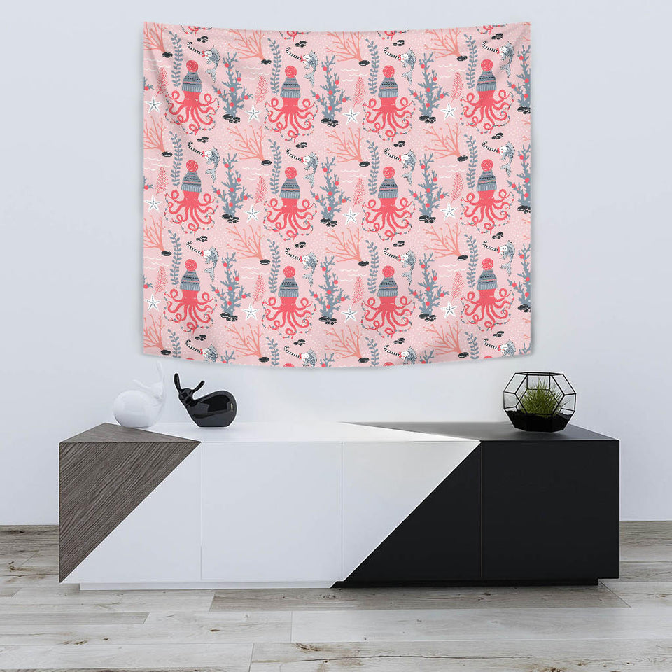 Octopus Winter Hat Garland Fish Candy Seaweed Coral Starfish Wall Tapestry