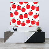 Red Apples White Background Wall Tapestry