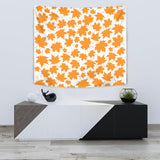 Orange Maple Leaf Pattern Wall Tapestry