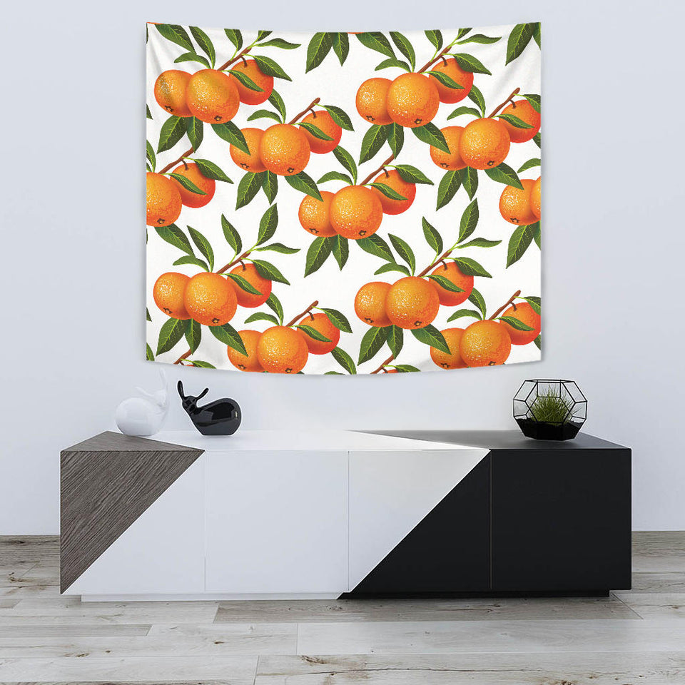 Oranges Pattern Background Wall Tapestry