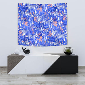 White Bengal Tigers Pattern Wall Tapestry