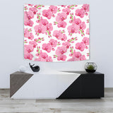Pink Purple Orchid Pattern Background Wall Tapestry