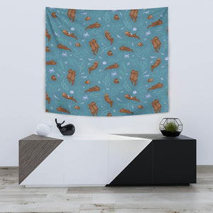 Sea Otters Pattern Wall Tapestry