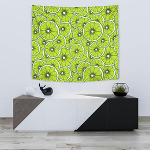 Slices Of Lime Design Pattern Wall Tapestry