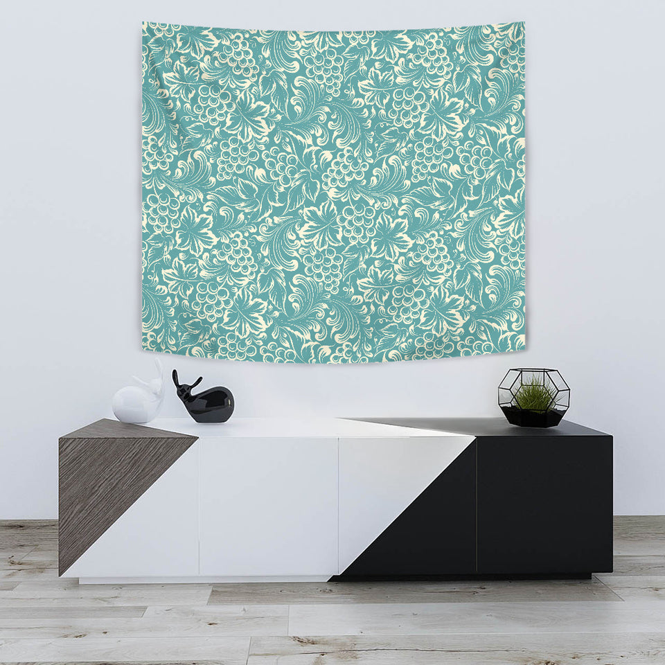 Classic Hand Drawn Grape Pattern Wall Tapestry
