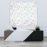 Clock Time Pattern Blackground Wall Tapestry