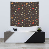 Coffee Bean Leave Pattern Wall Tapestry