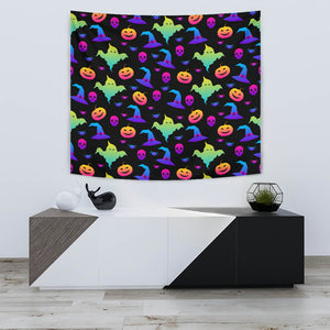 Colorful Halloween Background Wall Tapestry