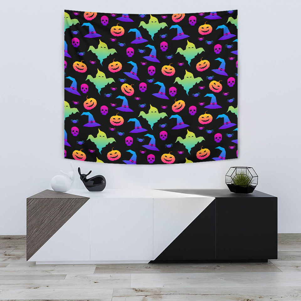 Colorful Halloween Background Wall Tapestry