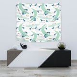 Crocodile Diver Pattern Wall Tapestry