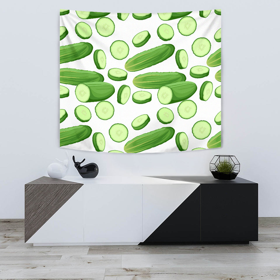 Cucumber Whole Slices Pattern Wall Tapestry