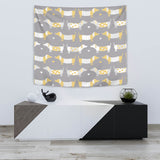 Cute Dachshund Dog Pattern Wall Tapestry