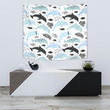 Cute Dolphins Childish Style Pattern Wall Tapestry