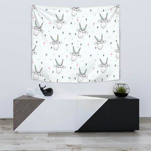 Cute Goat Design Pattern Wall Tapestry