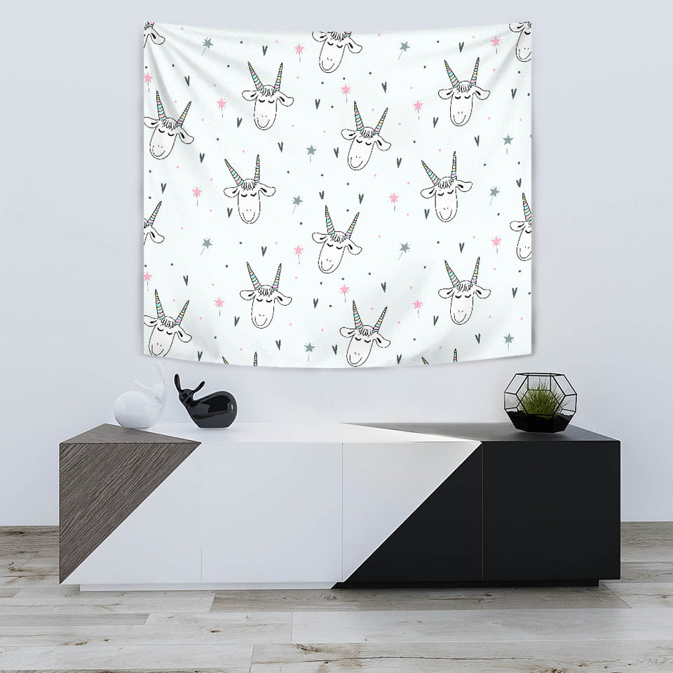 Cute Goat Design Pattern Wall Tapestry