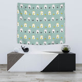 Cute Hamster Cheese Pattern Wall Tapestry