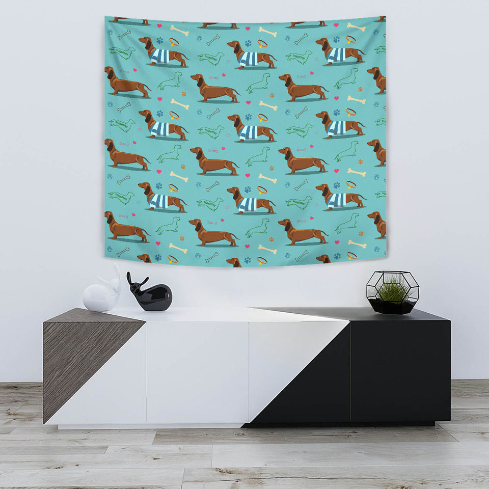 Dachshund Decorative Background Wall Tapestry