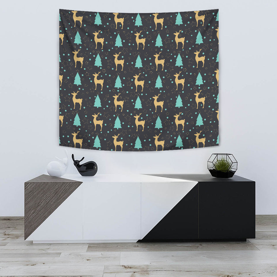 Deers Star Tree Pattern Wall Tapestry
