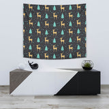 Deers Star Tree Pattern Wall Tapestry