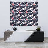 Deers Winter Christmas Pattern Wall Tapestry