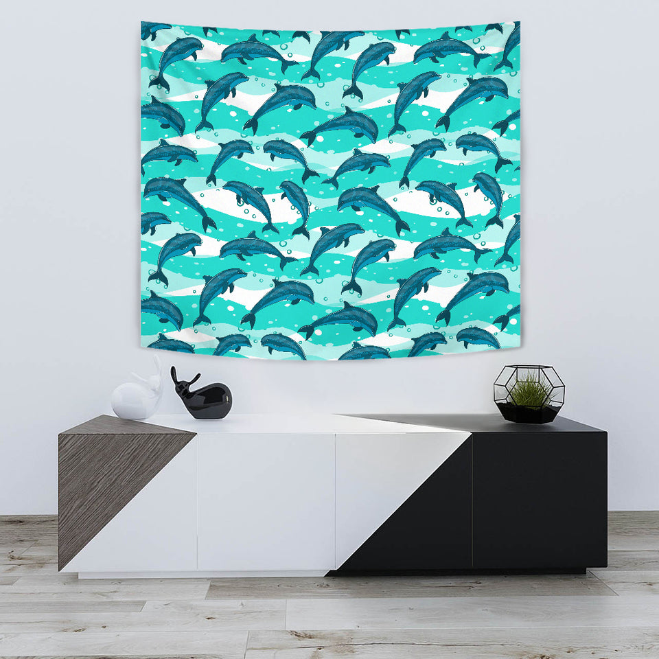 Dolphin Sea Pattern Wall Tapestry