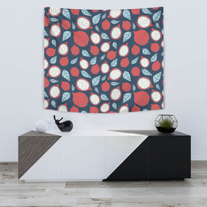 Dragon Fruits Dark Blue Background Wall Tapestry