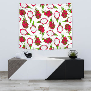 Dragon Fruits White Background Wall Tapestry