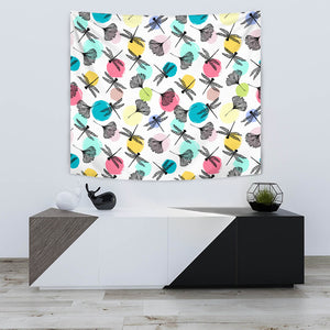 Dragonflies Ginkgo Leaves Pattern Wall Tapestry