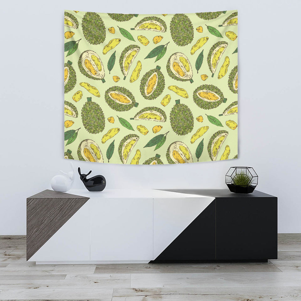 Durian Leaves Pattern Background Wall Tapestry