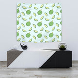 Durian Pattern Blue Background Wall Tapestry