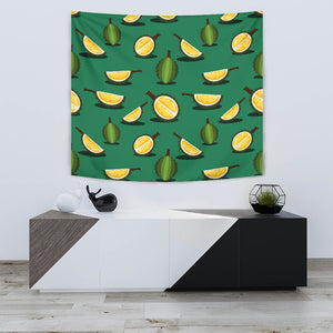 Durian Pattern Green Background Wall Tapestry