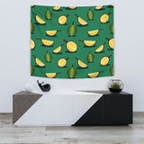 Durian Pattern Green Background Wall Tapestry