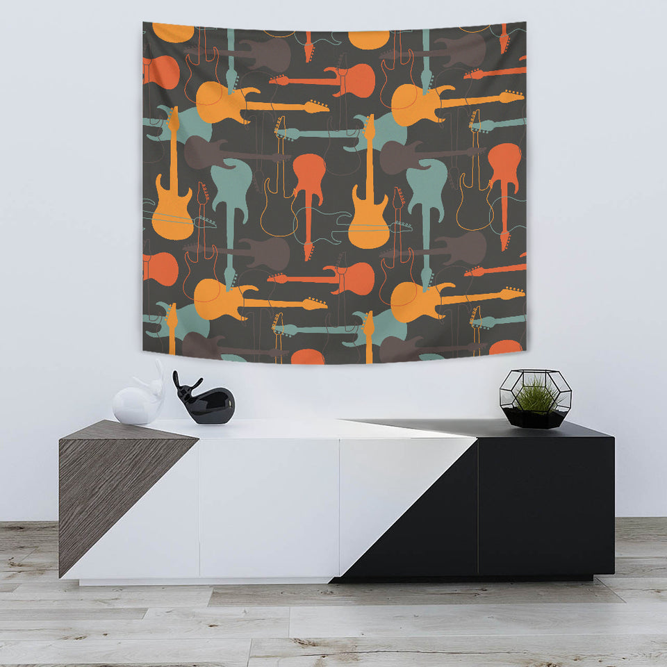 Electric Guitars Pattern Wall Tapestry