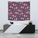 Elephant Indian Style Ornament Pattern Wall Tapestry