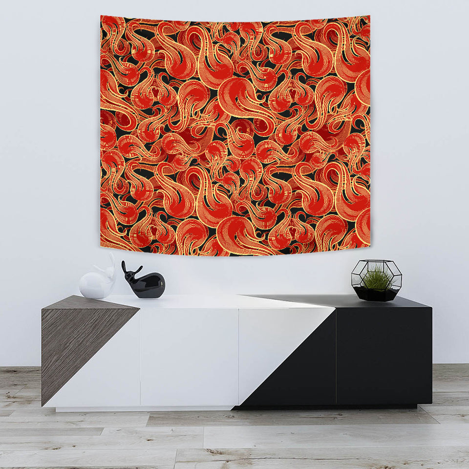 Fire Flame Pattern Wall Tapestry