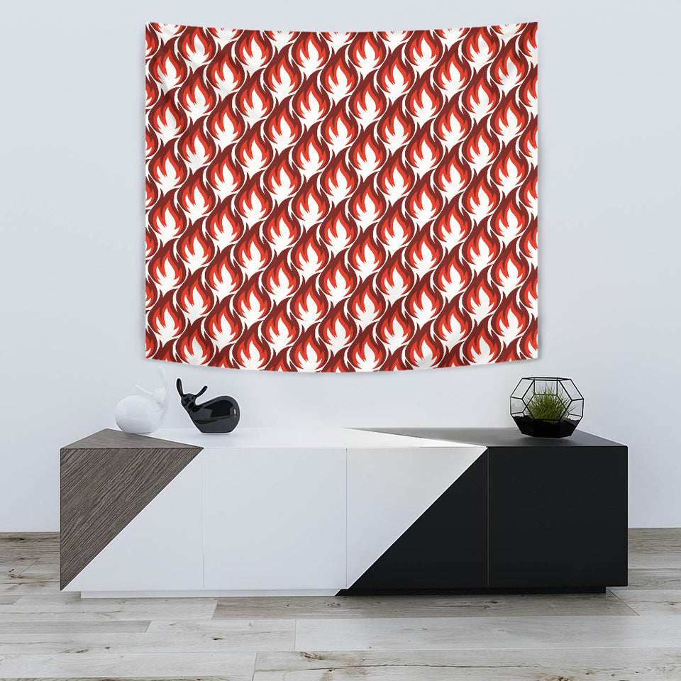 Fire Flame Symbol Design Pattern Wall Tapestry