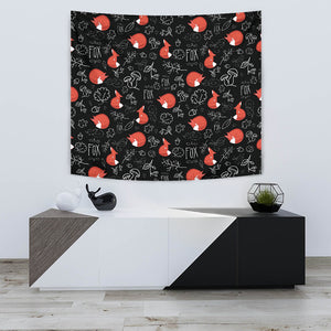 Fox Sleeping Fox Pattern Wall Tapestry