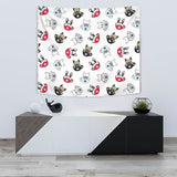 French Bulldog Cup Paw Pattern Wall Tapestry