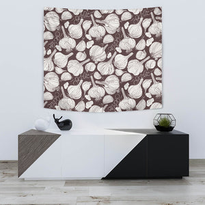 Garlic Bulb Dark Background Wall Tapestry