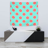 Grapefruit Green Background Wall Tapestry