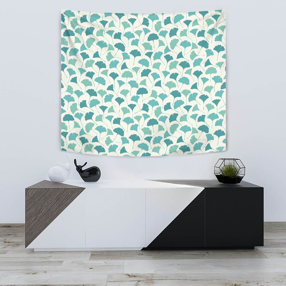 Green Ginkgo Leaves Pattern Wall Tapestry