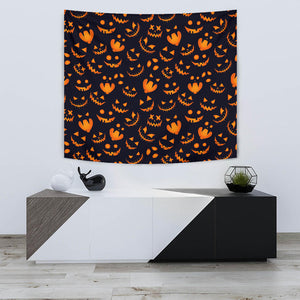 Halloween Pattern Pumpkin Background Wall Tapestry