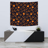Halloween Pattern Pumpkin Background Wall Tapestry