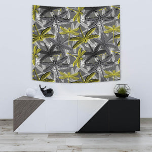 Hand Drawn Dragonfly Pattern Wall Tapestry