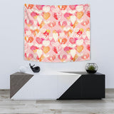 Hand Drawn Heart Design Pattern Wall Tapestry