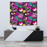 Heart Dot Wave Star Creative Design Pattern Wall Tapestry