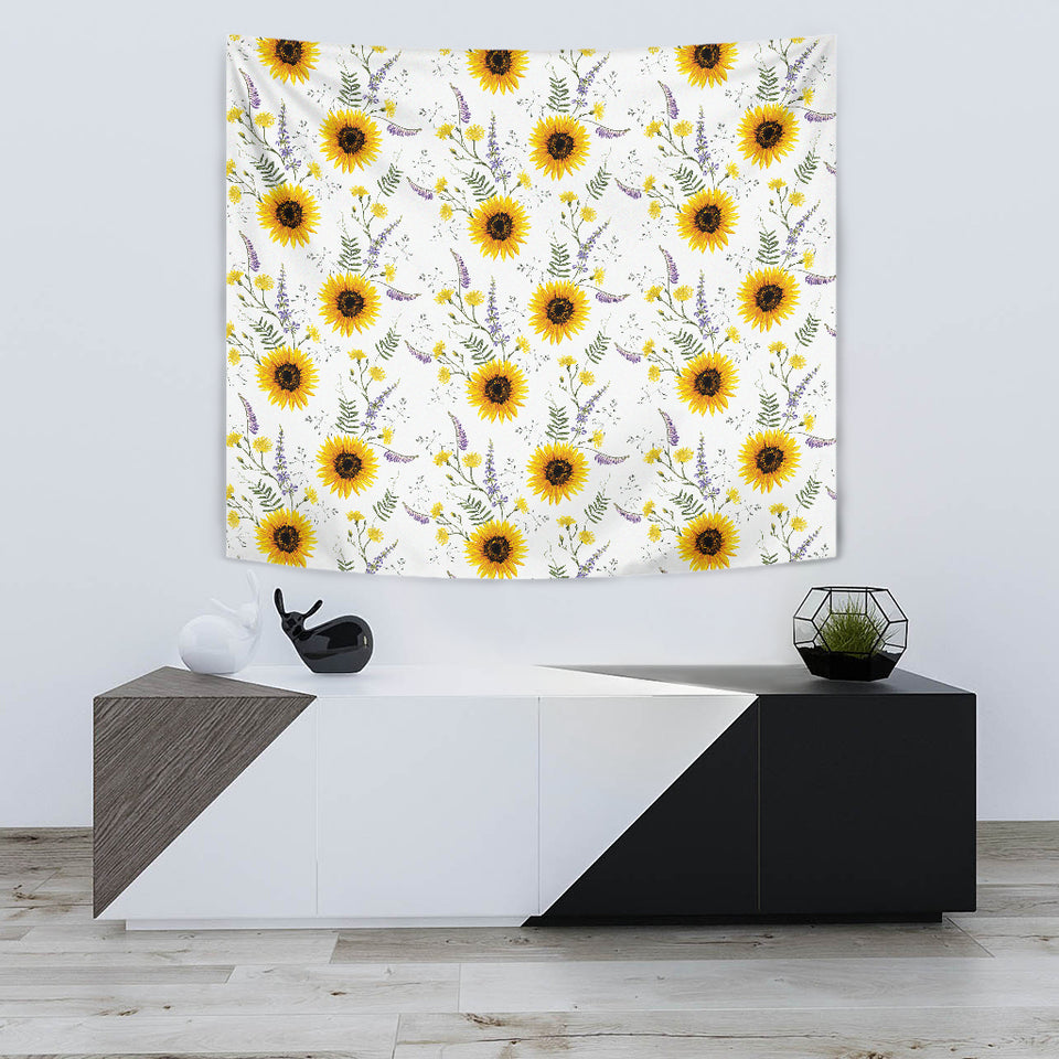 Beautiful Sunflowers Pattern Wall Tapestry