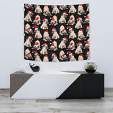 Christmas Pugs Santa_S Red Cap Pattern Wall Tapestry